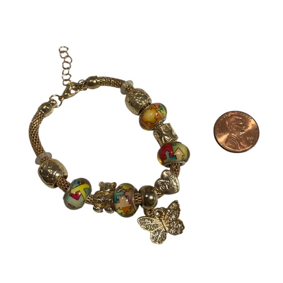 🍭5 for $20🍭 Gold tone Butterfly Charm adjustable Bracelet CC - Picture 5 of 7